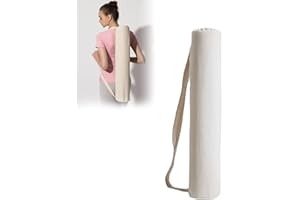 DOUKESH Borsa per Tappetino Yoga Porta Tappetino Yoga Sacca Custodia Tappeto Palestra e Pilates con Coulisse Multifunzione Sacca per Tappetini Pilates per Fitness Ginnastica Sport Bianco 17*17*74CM