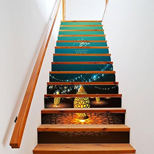 CHBB Stairs Sticker Islamic Ramadan Decoration Stairs Stairs Creative Stickers,100*18cm*13pcs