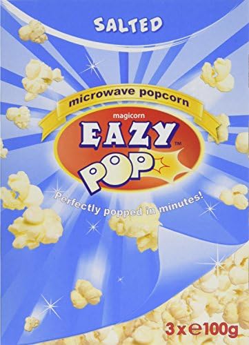 Eazypop Microwave Popcorn Salt Flavour 3 x 100 g (Pack of 16)