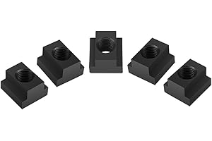 TICFOX 5 Stück T-Nutensteine ​​aus Stahl, schwarz oxidiert T-Nutensteine ​​M14-Gewinde passen in T-Nuten in Werkzeugmaschinentischen für Aluminiumprofile
