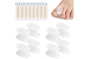 VPOUERY Lot De 8 SéParateurs D'Orteils En Gel Redresseurs D'Oignons Correcteurs D'Oignons éCarteurs D'Orteils Livré avec 8 patchs anti-friction pour les orteils,L