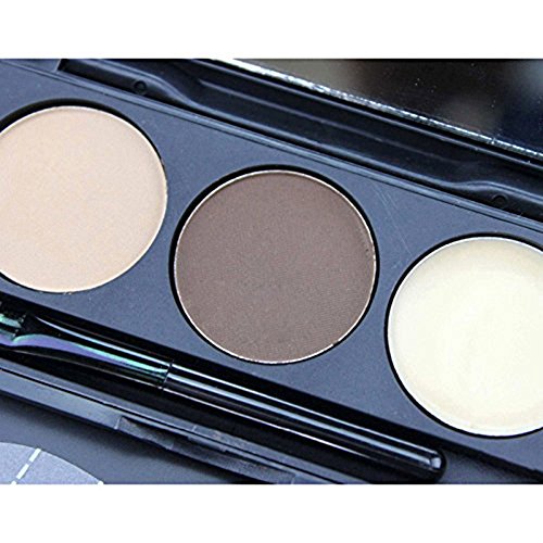 VONISA Wasserfest 3 Farben Augenbrauenpuder Braun Ausrüstung Brauen Schattierung Palette Schönheit Kosmetik Creme Highlighter Make Up Augenbrauen Filler + 4 Augenbrauen Schablone Augenbrauen Pinsel - 7