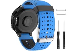 ISABAKE Correa para Garmin Forerunner 735XT 235 230 220 620 630 Accesorios, Correa de Repuesto de Silicona Suave para Garmin 235/230/620/630/35XT (Azul)