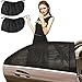Produktbild [2 Pack] Auto Fenster Sonne Schatten Schutzhülle für Rückseite, Auto Fenster Sun Shades Universal Baby Auto Sonnenschutz für Kinder und Haustiere zu blockieren UV-Strahlen Sonne Schein Hitze, dehnbar passen auf die meisten Autos