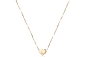 Jenosy Tiny Gold Initial Heart Necklace 18K Gold Plated Handmade Clavicle Chain Necklace Dainty Personalized Letter Heart Choker Necklace A-Z Gifts for Women Girls Necklace Jewelry
