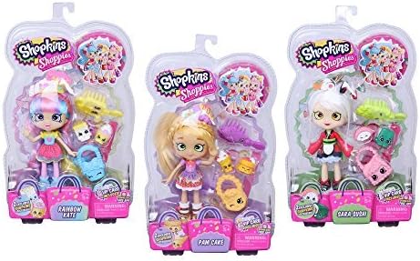 Shopkins Shoppies Collection Season 2: Sara Sushi, Rainbow Kate &amp; Pam Cake 3pc SET by Shopkin