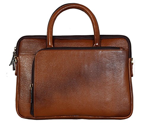 HidekinGenuine Leather Laptop Bag Upto 17 Inches Macbook Pro Men Office Travelling Documents Storage Carry On Handle Shoulder Strap 10 Years Warranty
