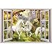 Produktbild Einhorn Garten Fenster 3D Wandtattoo Kunst wasserdicht abnehmbare Tapete Wald Wandbild Aufkleber Vinyl Home Decor