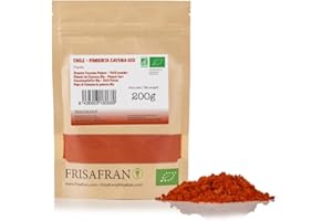 FRISAFRAN | Peperoncino di Caienna in polvere Bio 200g | polvere & macinato | spezia | pepe di cayenna | naturale | piccante | senza additivi | Peperoncino-Caienna | peperoni secchi | Origine SPAGNA