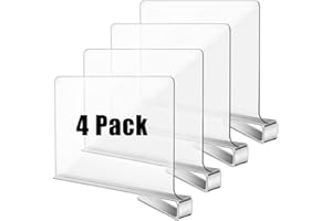 Okydoky Acrylic Shelf Dividers for Closet, Wood Closets Shelf Separator and Organizer, Transparent Closet Organizer Divider for Kitchen Cabinets, Bookcases(4p,UK)