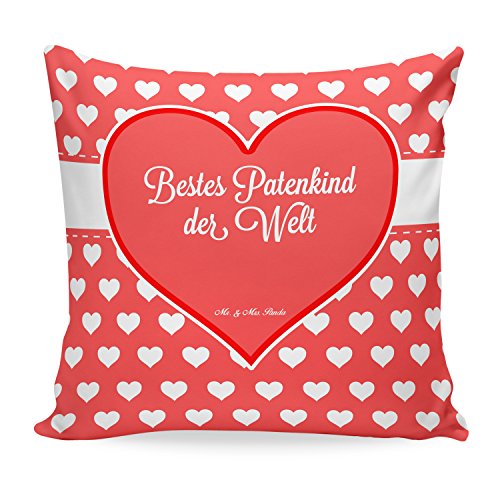 Mr. & Mrs. Panda Kissen 40x40 Bestes Patenkind der Welt - Patenkind, Paten Kind, Pate, Taufe, Taufgeschenk, Patenonkel, Patentante, Tauffeier, Täufling, Nichte, Neffe Geschenk Geschenkidee Danke Dankeschön Anhänger Bedanken Geburtstag Weihnachten Jubiläum Schenken Liebe Danke Liebesgeschenk