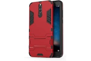MHHQ - Carcasa para Huawei Mate 10 Lite, 2 en 1 Armour Estilo Resistente híbrido Doble Capa de Armadura Defender TPU + PC Hard Case Cover con Kickstand Soporte para Huawei Mate 10 Lite -Red