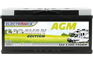 AGM akumulator 12 V 140 Ah Electronicx Caravan Edition, akumulator solarny 12 V, akumulator solarny 12 V, akumulator 12 V, akumulator do przyczepy kempingowej, akumulator solarny, 140 Ah