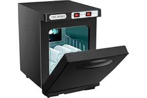 Eznaobo 5L - Calentador de toallas esterilizador, 176°F - Toalla esterilizador UV, función de calentamiento de 360 °, armario de toallas calientes para belleza, sala de estar, spa, manicura (negro)