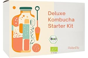 HeldenPilz® | Kombucha Scoby Organico | Fungo da tè | Skoby + regalo | Prod. fino a 6 litri | 100% naturale | Confez. biologica sostenibile