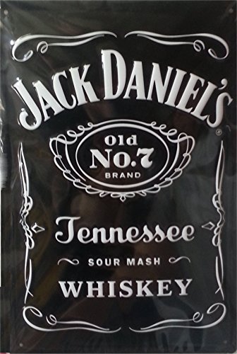 Jack Daniels - Old No.7 schwarz Blechschild, 20 x 30 cm