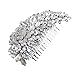 WINOMO Hair Comb Clip Crystal Rhinestones Decor Flower Silver
