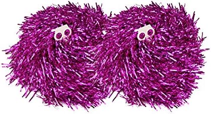1 Pair Cheerleading Pom Poms Hen Party Fancy Dress--6 Shiny Metalic Colours (0.025kg/pc)