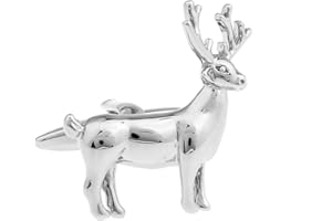 Vcufflinks Gran pie Gemelos de Ciervo Caza a Deer Stags Gemelos de Plata