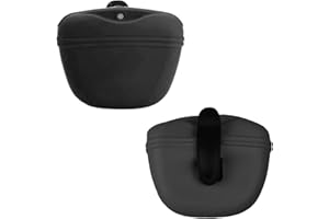 TSHAOUN 2Pcs Bolsa de Comida para Perros de Silicona Bolsa de Entrenamiento,Bolsa para golosinas para perros para la cintura para Entrenamiento de Perros,con clip para la cintura (2 PCS)
