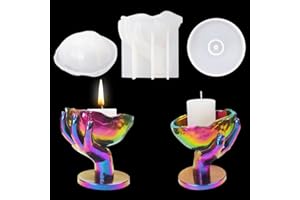 FineInno Stampi Resina Portacandele Resin Candle Holder Mold Stampo in Silicone Portagioielli Stampo in Silicone Vasi per Contenitore di Caramelle