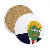 América Presidente Trump rana divertida imagen piedra bebida posavasos de cerámica para taza...