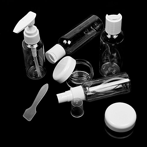 Schönes leben* 10tlg. Reiseflaschen Set mit Tasche Travel Bottles Kosmetikbehälter Reisegröße Flüssigkeitsbehälter für Shampoo, Conditioner, Lotion, Creme - 6