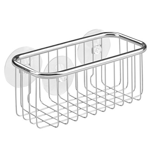 mDesign Duschablage Edelstahl – Optimaler Duschkorb zur Aufbewahrung von Schampoo, Seife, Badutensilien – Rostfreier Seifenhalter – Farbe: Polierter Edelstahl - 4