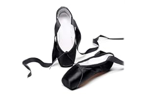 XSCLPOMDDY Ballet Dance Toe Shoes Professional Satin Pointe Shoes Slippers with Sewed Ribbon for Girls Womens