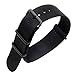 Price comparison product image 22mm Black Deluxe Premium NATO style Sturdy Exotic Soft Nylon Sport Men's Wrist Watch Band Wristband