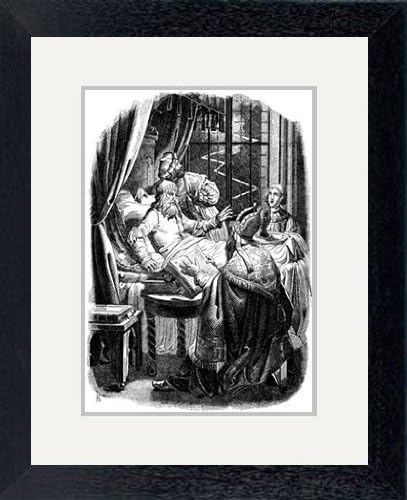 Print of 'Henry the Lion before his death in Brunswiek (Illustration from the Geschichte des deutschen Volkes by E. Duller), 1840. Artist: Kirchhoff, Johann Jakob (1796-1848)' in Black Frame