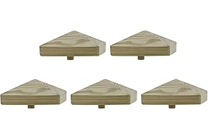 h2i Confezioni da 1 a 10 tappi per pali in legno a forma di piramide, dimensioni: 80 /100 /130 mm, (1) da 5 pezzi, 80 x 80 mm