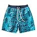 Produktbild Mymyguoe Strandshorts Herren Blumen Drucken Badehosen mit Kordelzug Atmungsaktiv Schnell Trocknende Slim fit Stretch Weich Bequem Freizeit Kurze Sweatshorts fur Sommer Strandurlaub