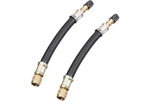 JUHONNZ Extension de Valve de Pneu,2 PCS Flexible Tuyau Valve Adaptateur de Valve en Caoutchouc Noir pour Camion Véhicule Bus RV Roue de Voiture Remorque Pneu Adaptateur de Transit