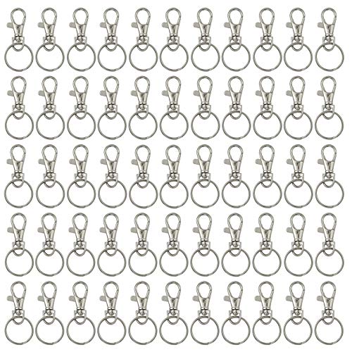 Ruesious 55 X Piccoli Ganci Rotanti ad Anello Staccabile con Moschettone per Chiavi