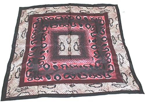 Preisvergleich Produktbild Longchamp Seidentuch 69 x 69cm Reptil Look Rot und Schwarz scarve