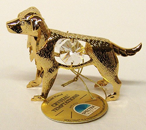 Swarovski® Components - - Hund in Gold - Swarovski Kristalle - 24 Karat Gold-plattiert - anlaufgeschützt - Abmessung: 8cm x 5cm …