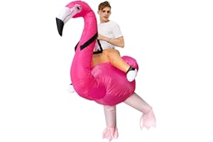 ALLC Inflatable Dinosaur Costume, Chicken Cow Flamingo Pig Costume Inflatable Animal Costume for Adult, Halloween Blow Up Ride On Costume Fancy Dress Cosplay Party