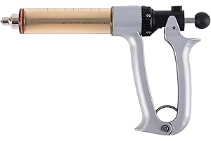 GQQSXZNTD Jeringa Veterinaria, Jeringa Continua Ajustable Semiautomática de Acero Inoxidable, Inyección de Vacuna Veterinaria para Ganado, Ovejas, Cerdos y Cabras(Size:50ML)