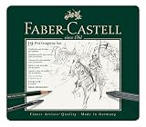 Faber-Castell 112973 - Pitt Graphite Set im Metalletui, medium, 19-teilig