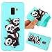 Produktbild 3D Panda Silikon Hülle für Samsung Galaxy A8 Plus 2018, KANTAS Samsung Galaxy A8 Plus 2018 Dünn Weich TPU Bumper Backcover Handy Tasche Niedlicher Cartoon Design Stoßfeste Anti-Rutsch Schutzhülle Gummi Gel Skin Back Case Flexible Schlank Protective Kratzfest Handyhülle für Samsung Galaxy A8 Plus 2018, Minzgrün