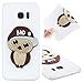 Produktbild Galaxy S7 Edge Silikon Hülle, ZXK CO Weiche Flexible Gel TPU Silikon Handy Hülle Schutzhülle Schale Etui Eule Muster Entwurf Matt Cover Anti-Stoß Kratzfeste für Samsung Galaxy S7 Edge - Weißer Eulen-Hut
