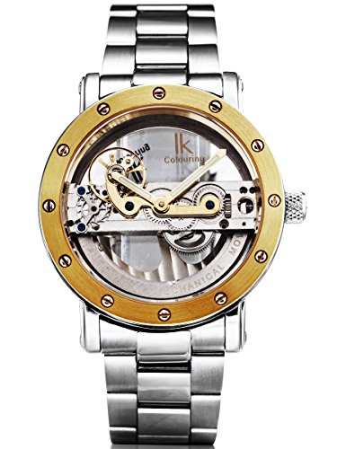 Alienwork IK mechanische Automatik Armbanduhr Skelett Automatikuhr Uhr Wasserdicht 5ATM silber Edelstahl 98393G-MS-Bb-M Alienwork IK mechanische Automatik Armbanduhr Skelett Automatikuhr Uhr Wasserdicht 5ATM silber Edelstahl 98393G-MS-Bb-M