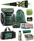 Nestler Ninja Zuckertüte: Die Tüte ist 6-eckig und hat einen Durchmesser von ca. 25 cm, die Länge beträgt ca. 85 cm. Sie ist aus kaschiertem Lackkarton mit farblich abgestimmten Verschluss. Handarbeit. Regenschutz / Sicherheitshülle für Schulranzen von Familando in auffällig gelber Warnfarbe für mehr Sicherheit / Sichtbarkeit im Straßenverkehr. Komplett-Set für die Einschulung.