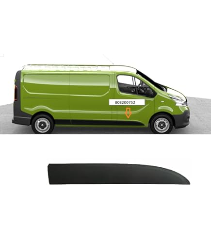MKAREPART Juego completo de molduras de puerta lateral para carrocería larga Vivaro Trafic MK2 Primaster 2001-2014 (conjunto izquierdo EL