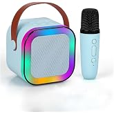 Mini Kablosuz Bluetooth Karaoke Hoparl&ouml;r Kareoke Makinesi &Ccedil;ocuklar İ&ccedil;in Evde Karaoke Seti (Mavi)