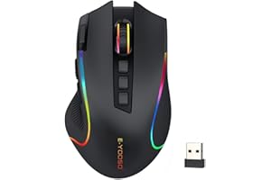 Niceon Wireless Gaming Mouse RGB Backlit, Rechargeable, 9 Programmable Buttons, Ergonomic Mouse for PC Laptop Gamer
