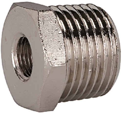 Reduzierung, Reduziernippel mit AG 3/4 Zoll x IG 3/8 Zoll Messing vernickelt