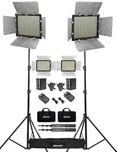 Osaka Bi-Color Dimmable LED Video Light OS 528 Slim for DSLR Video Cameras YouTube Video with 2 Pc Combo kit: 2 Battery 8000 mAh 2 Fast Charger 2 Light Stand 2 Umbrella Adapter 2 LED Bag 1 Stand Bag