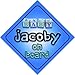 Baby Boy Jacoby on board novelty car sign gift / present for new child / newborn baby